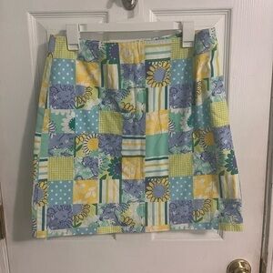 Vintage Lilly Pulitzer Zoo Trophy Patch Print Mini Skirt Size 8
